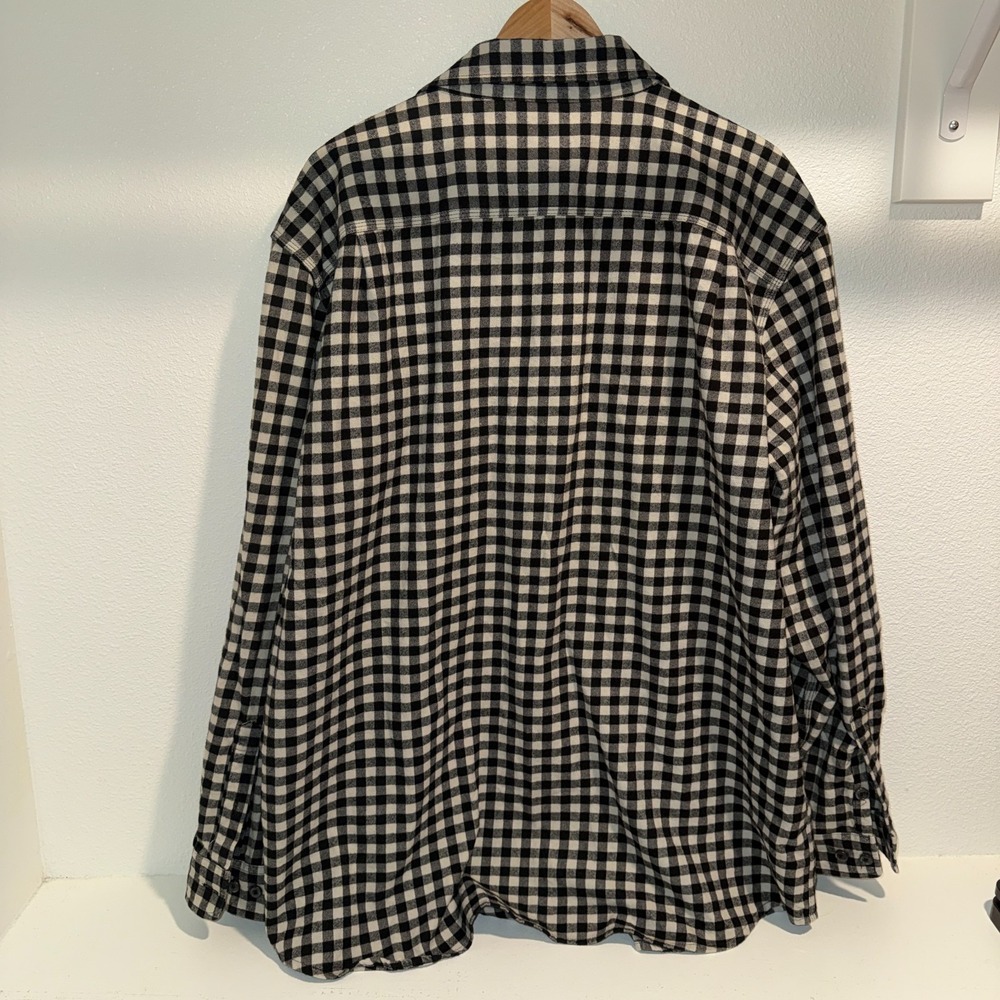 Carhartt Loose Fit Flannel Shirt XL Black White Check Plaid Work Button Up - Picture 5 of 5